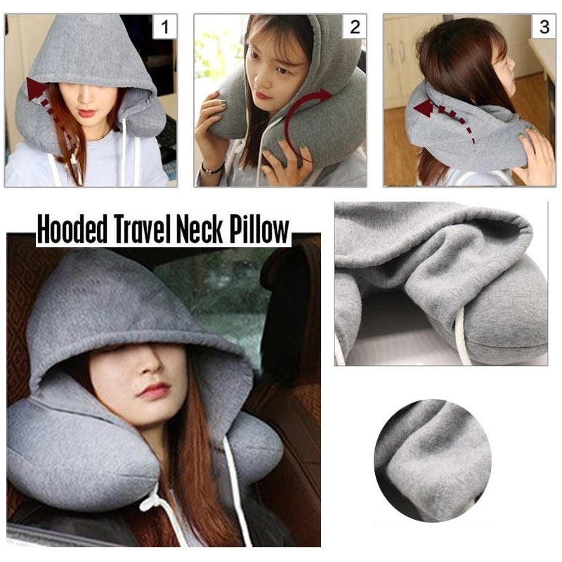 Airplane Neck Pillow with Hood - Everything Travel